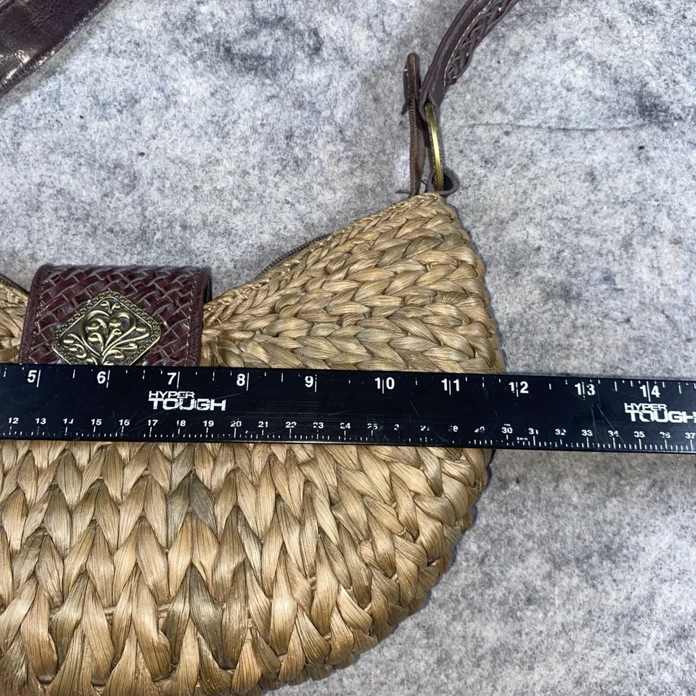 Vintage Coldwater Creek‎ Woven Purse with Braided Leather Strap and Brass Detail
